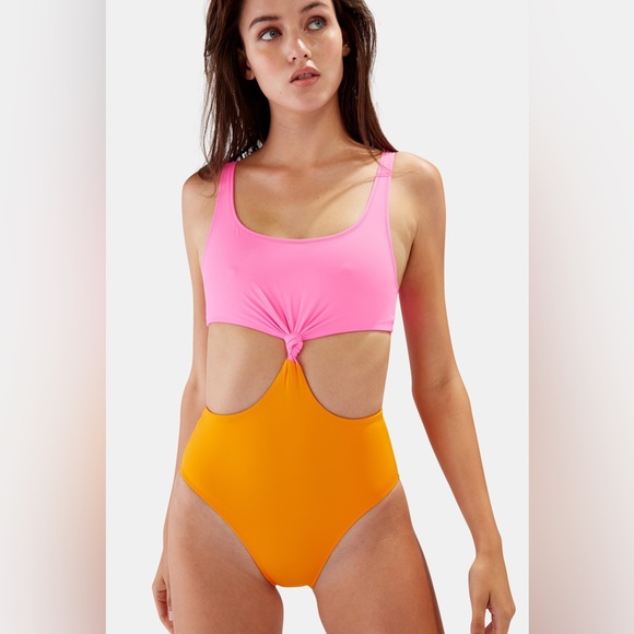 SOLID & STRIPED Other - Solid and Striped The Bailey One Piece - Malibu Pink and Orange